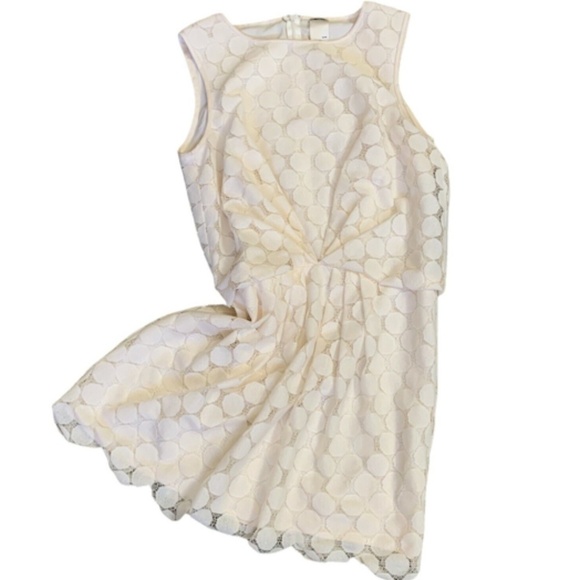 Ali Ro Lace Knot-Front Dress Sleeveless Lined Ivory Sz 8 Roaring 20s #257H - Picture 5 of 7